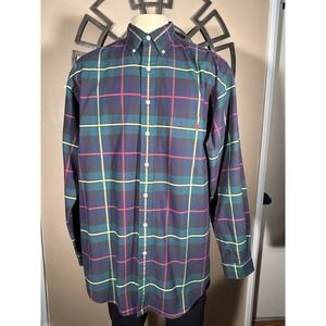 Ralph Lauren Button Down Shirt Mens Sz XLT Plaid 100% Cotton